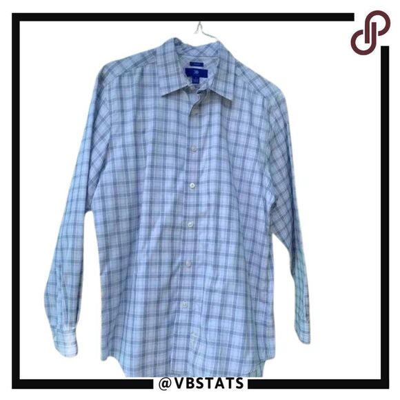 Large Egara Blue-Gray LS Dress Shirt - Picture 1 of 5